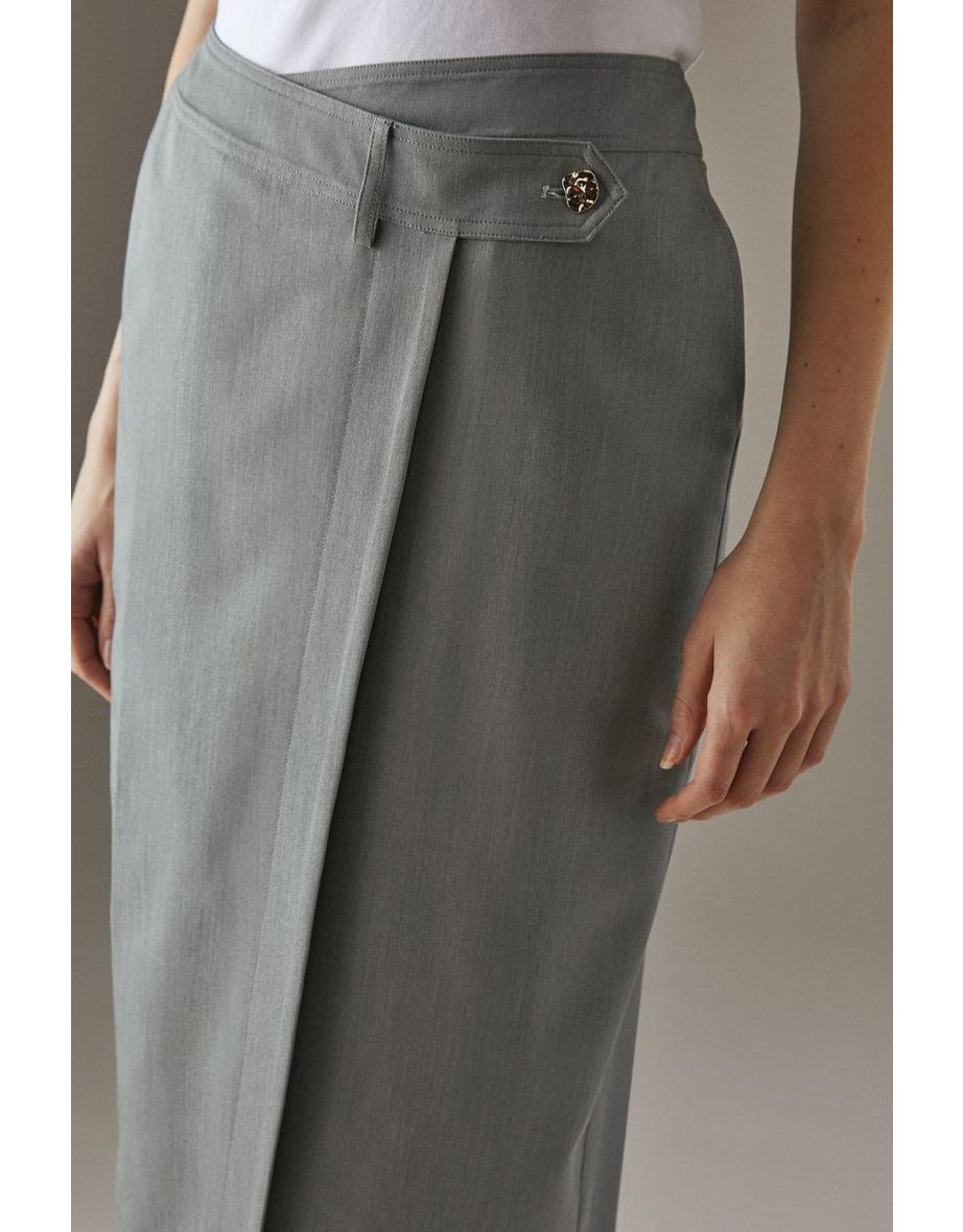 Deconstructed Wrap Column Skirt - 3