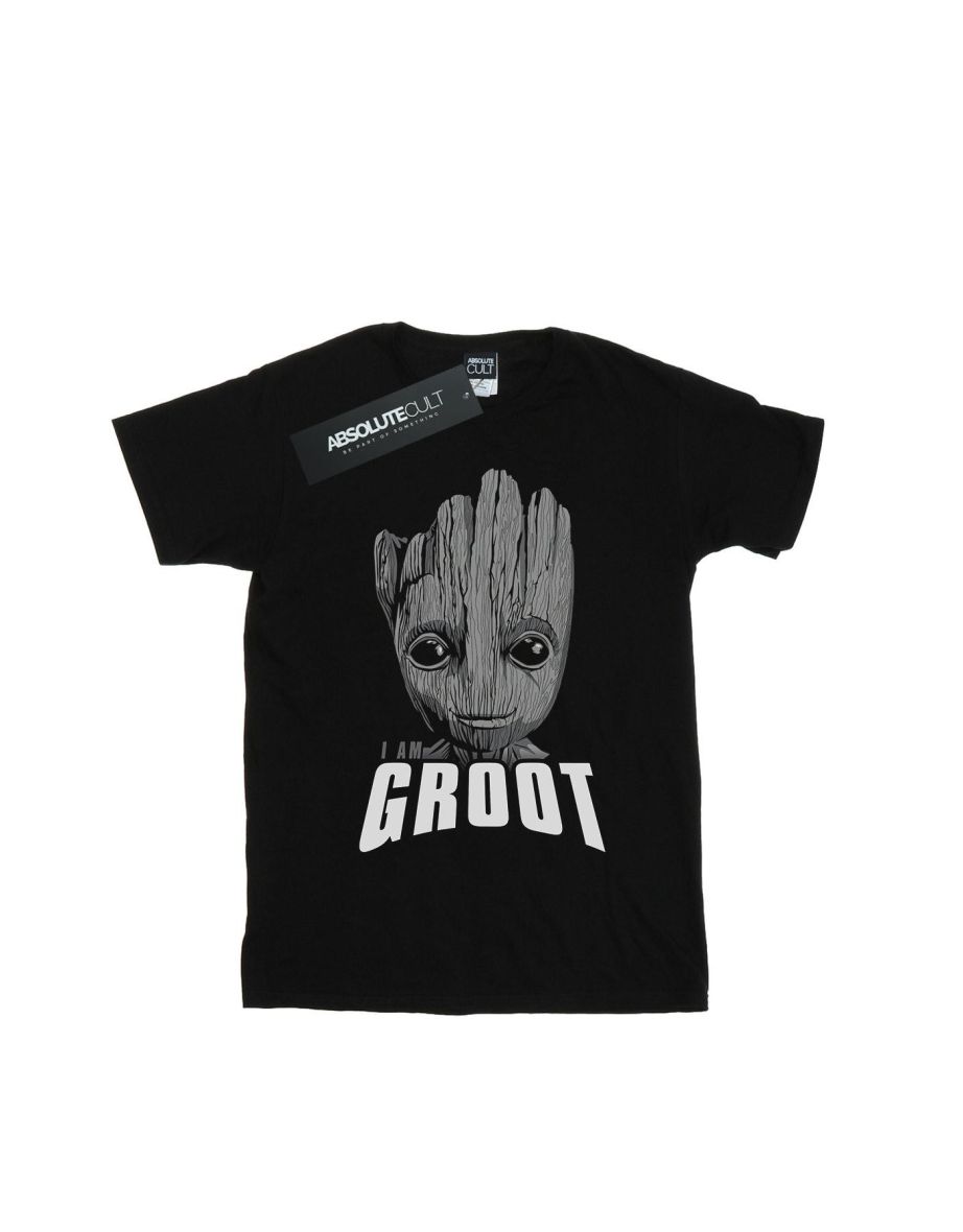 Marvel Boys Guardians Of The Galaxy Groot Face T-Shirt - Black - 3