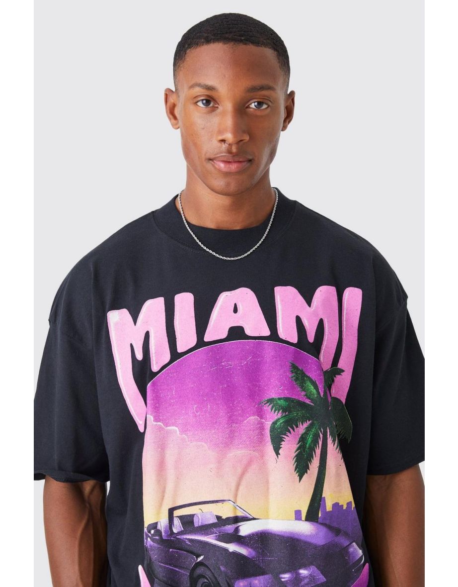 Oversized Miami Vice License T-shirt - black - 2