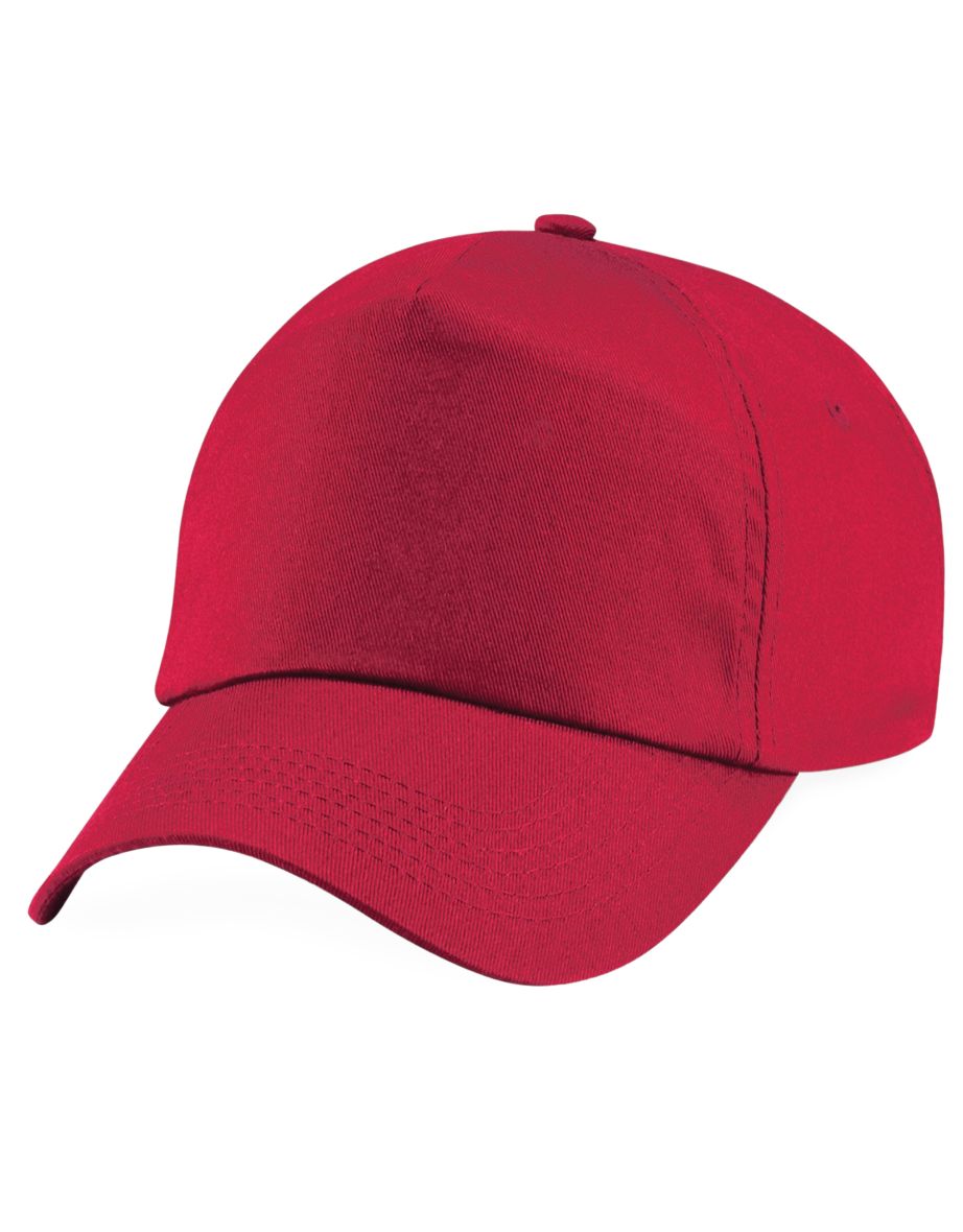 Beechfield Unisex Plain Original 5 Panel Baseball Cap - Classic Red - 2
