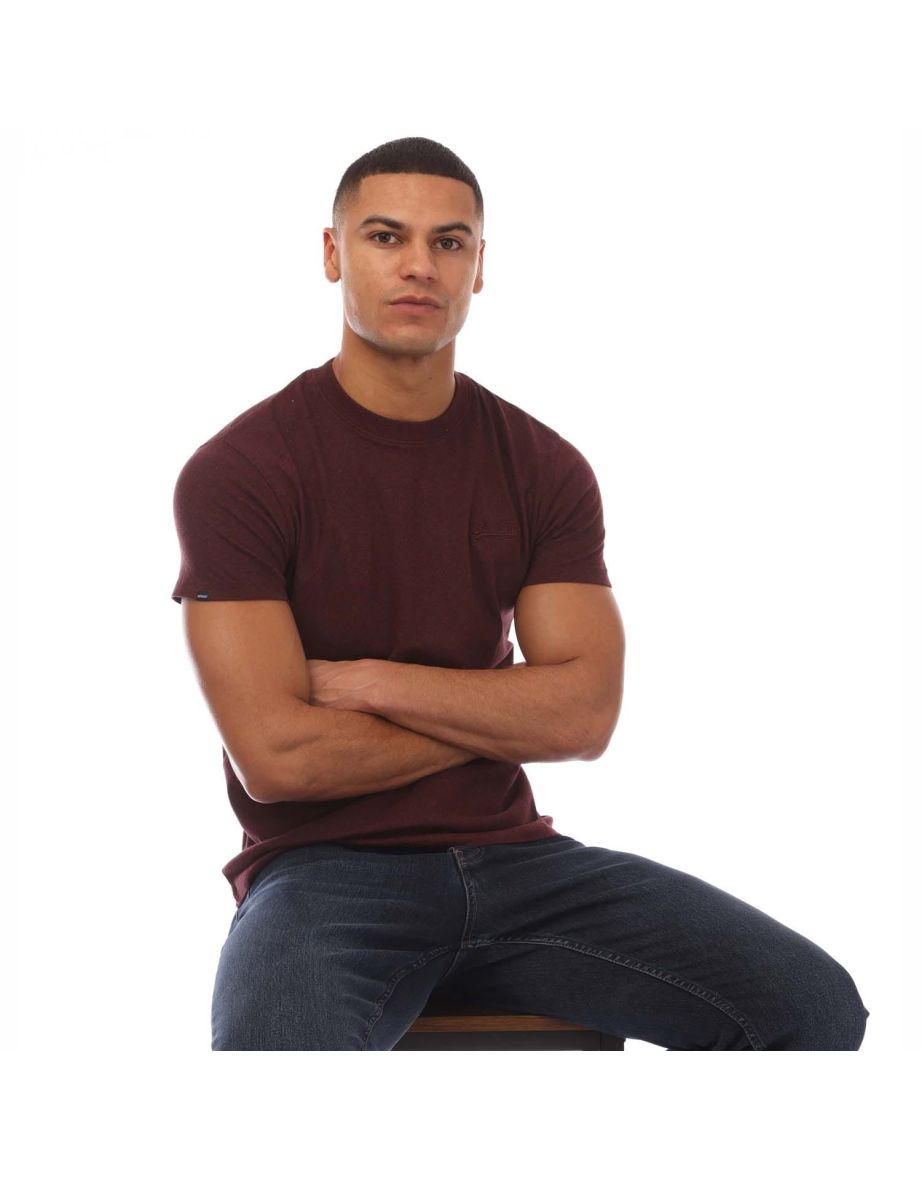 Men's Superdry Vintage Logo Embroidered T-Shirt in Red - 3