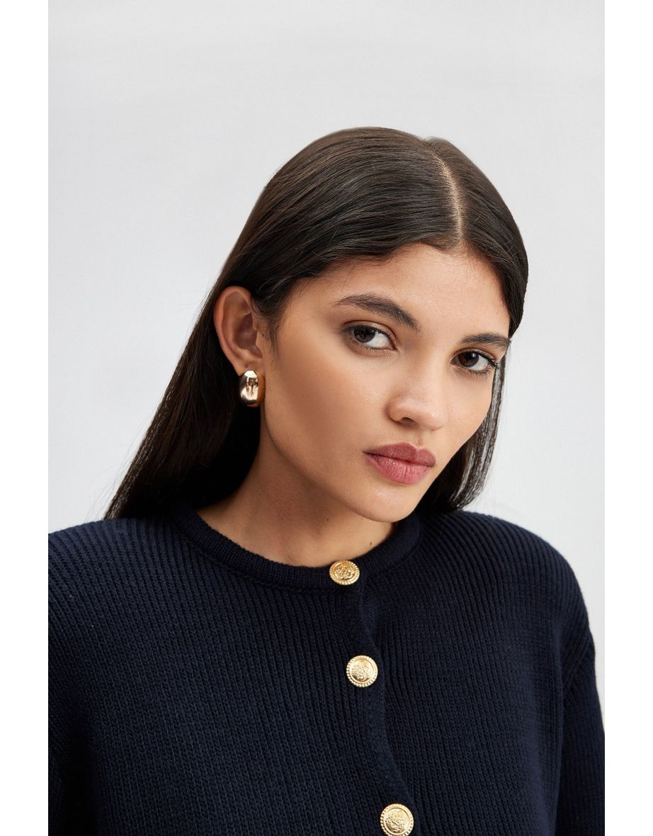 SHORT CARDIGAN WITH GOLD BUTTONS - 4