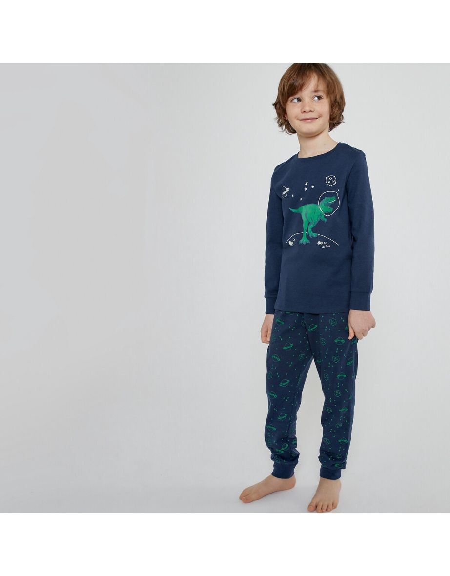 Cotton Jersey Pyjamas with Glow-in-The Dark Print - 2