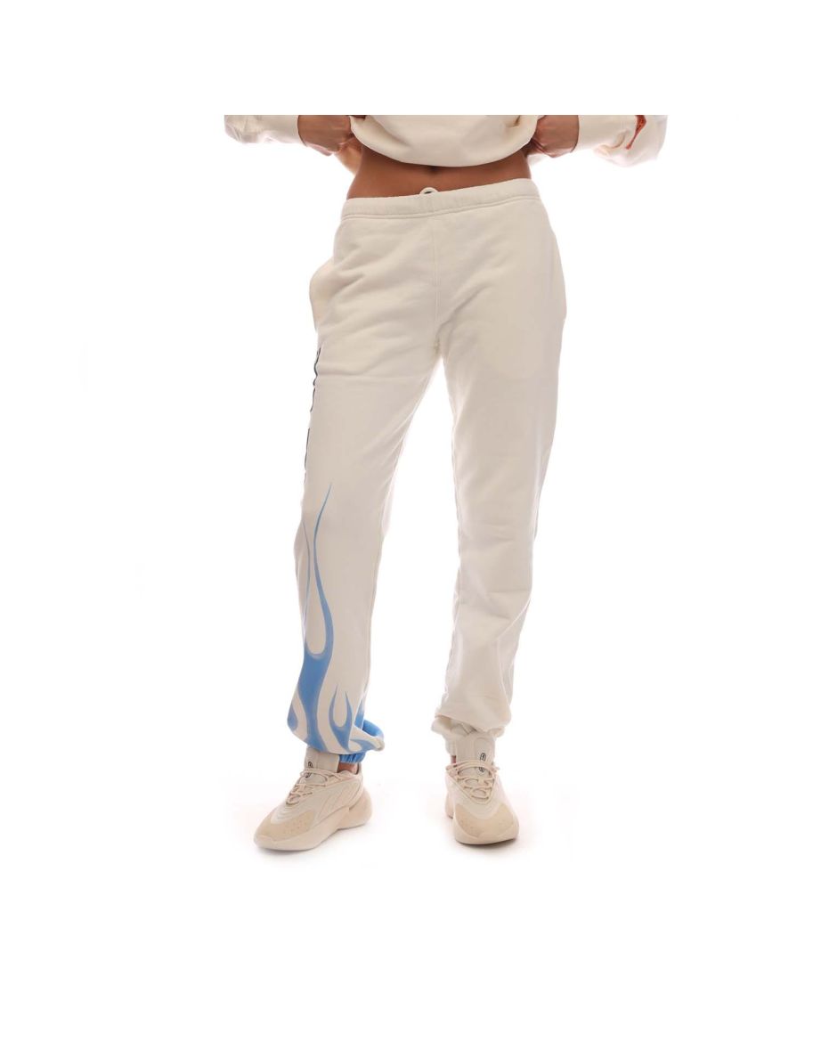 Women's Heron Preston Law Flames Sweatpants in White