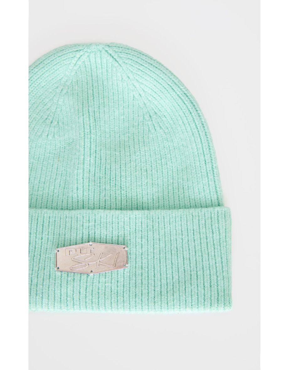 PRETTYLITTLETHING Green Ski Cable Knit Beanie - 3