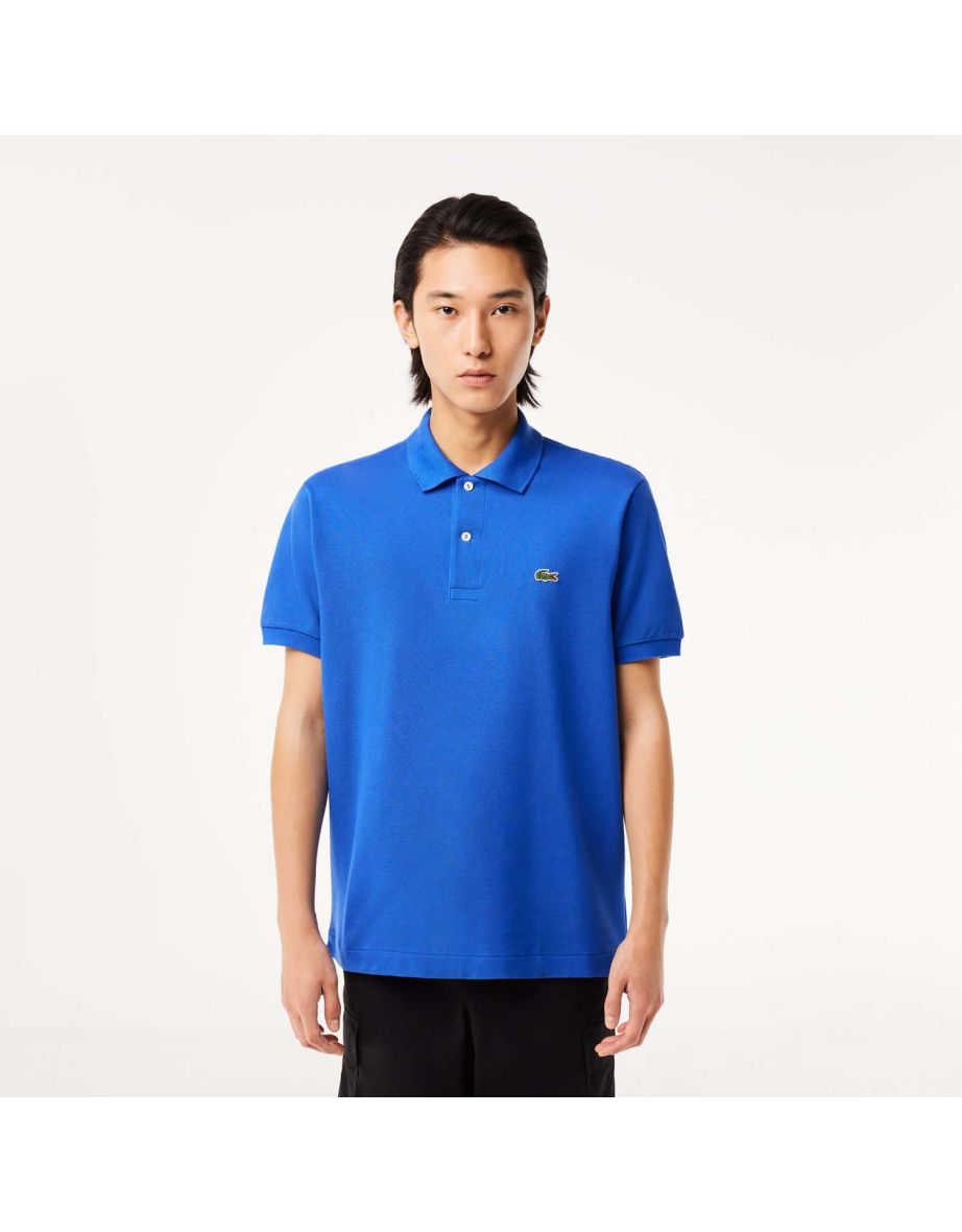 Men's Lacoste Petit Piqué Cotton Polo Shirt in Blue