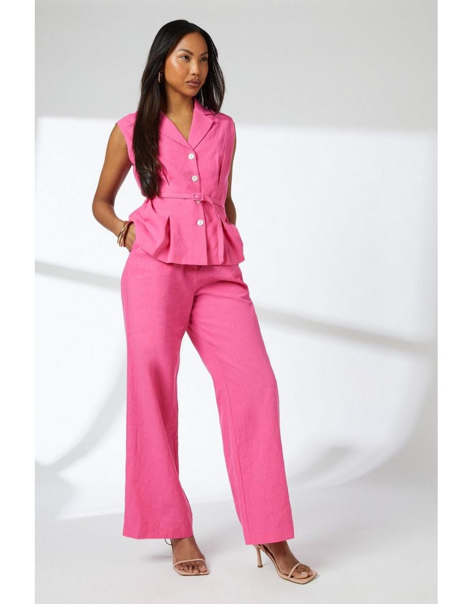 Pink D-Ring Linen Shirt