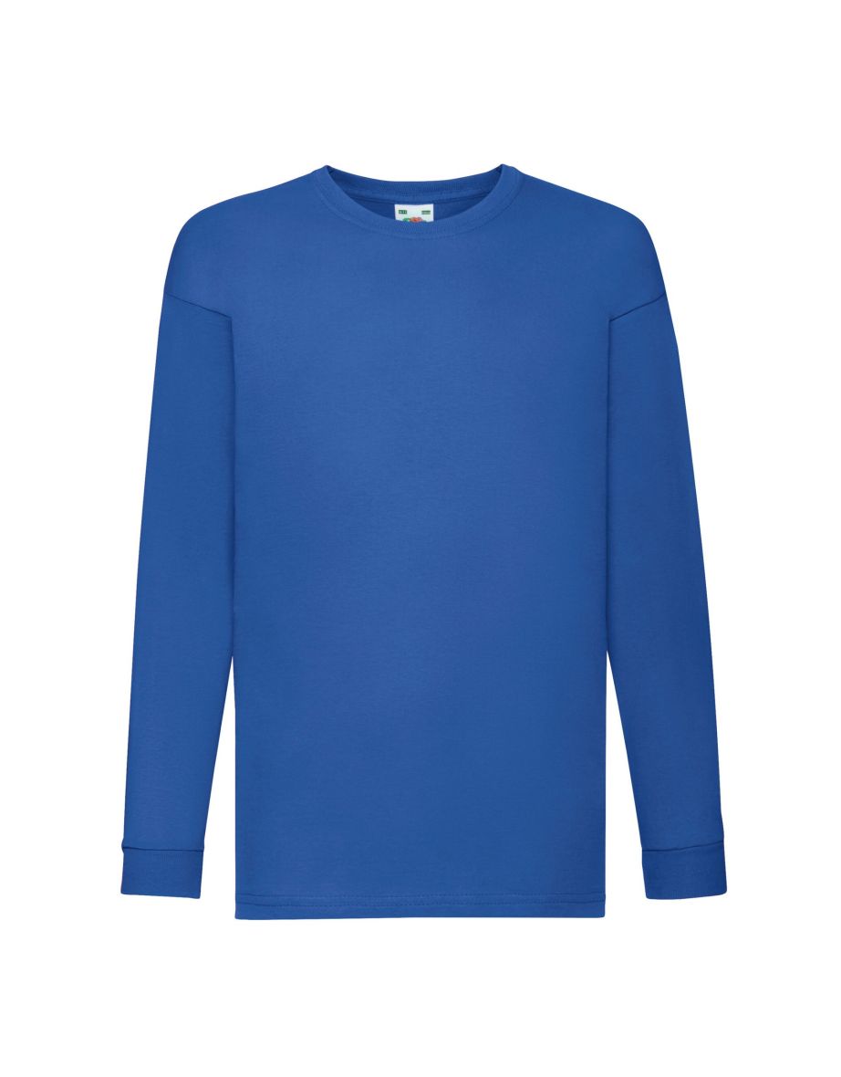 Fruit of the Loom Childrens/Kids Valueweight Plain Long-Sleeved T-Shirt - Royal Blue