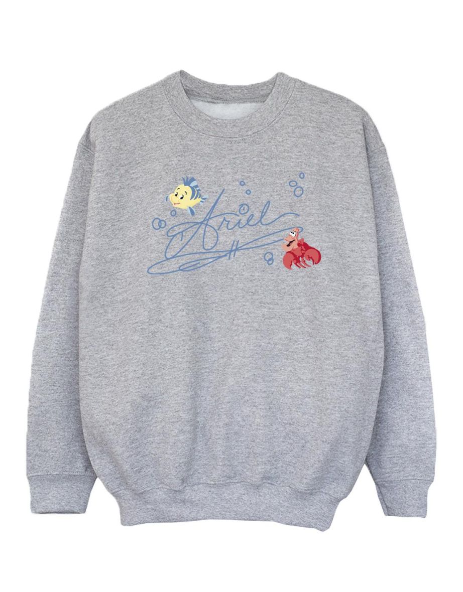 Disney Girls The Little Mermaid Ariel Sweatshirt - Sports Grey