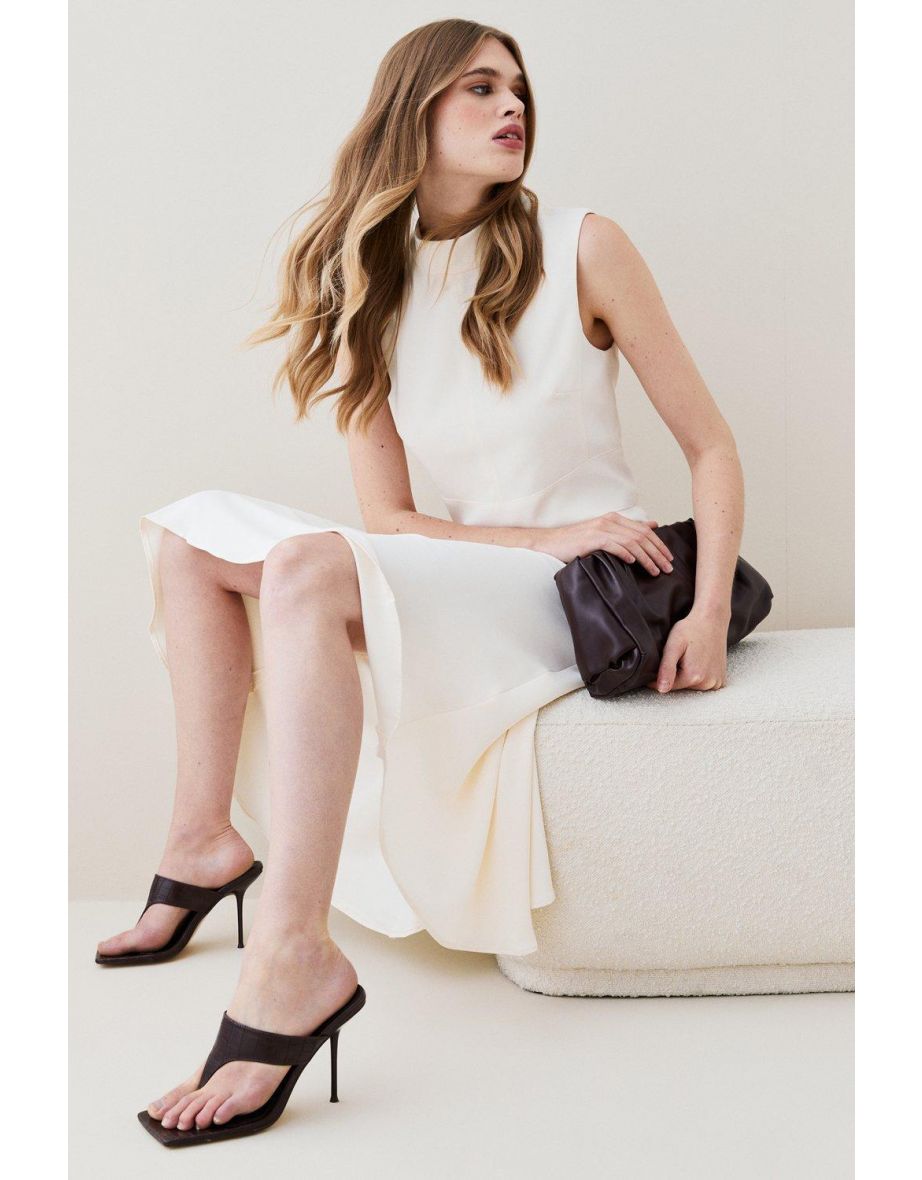 Soft Tailored High Low Midi Dress