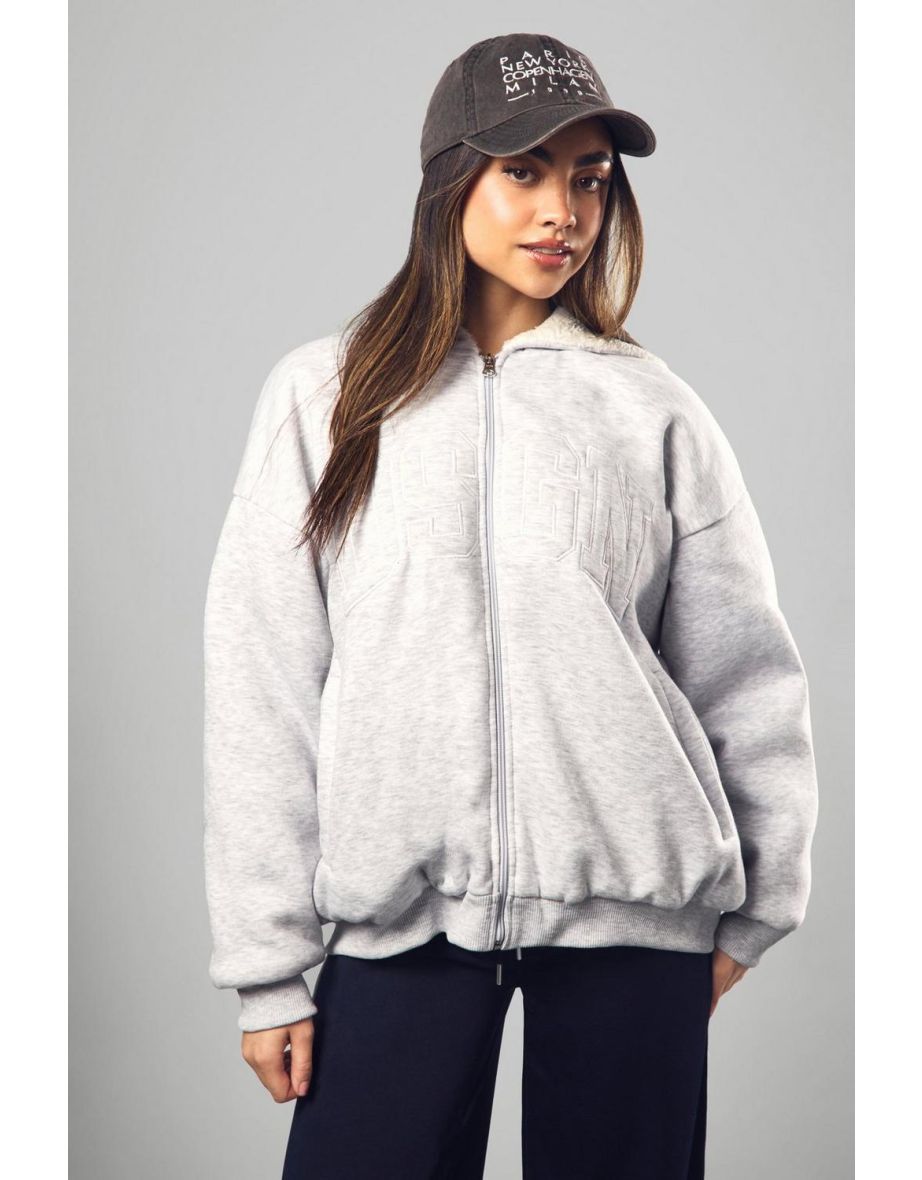 Dsgn Fleece Lined Zip Through Hoodie