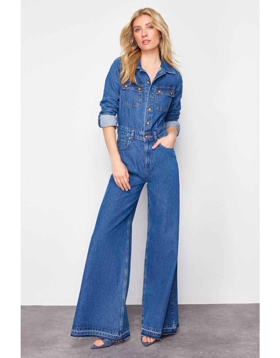 Dark Blue Denim Overalls