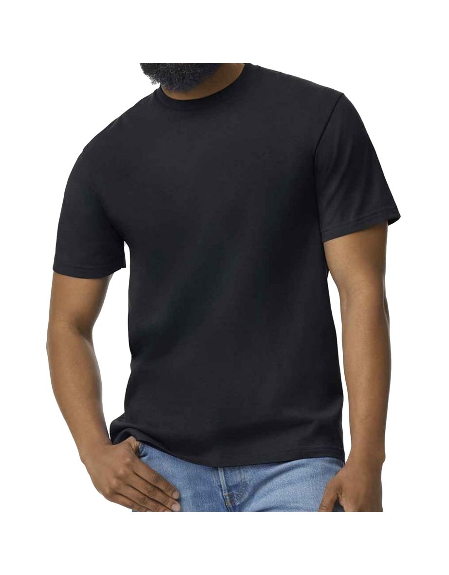 Gildan Mens Midweight Soft Touch T-Shirt - Pitch Black - 2