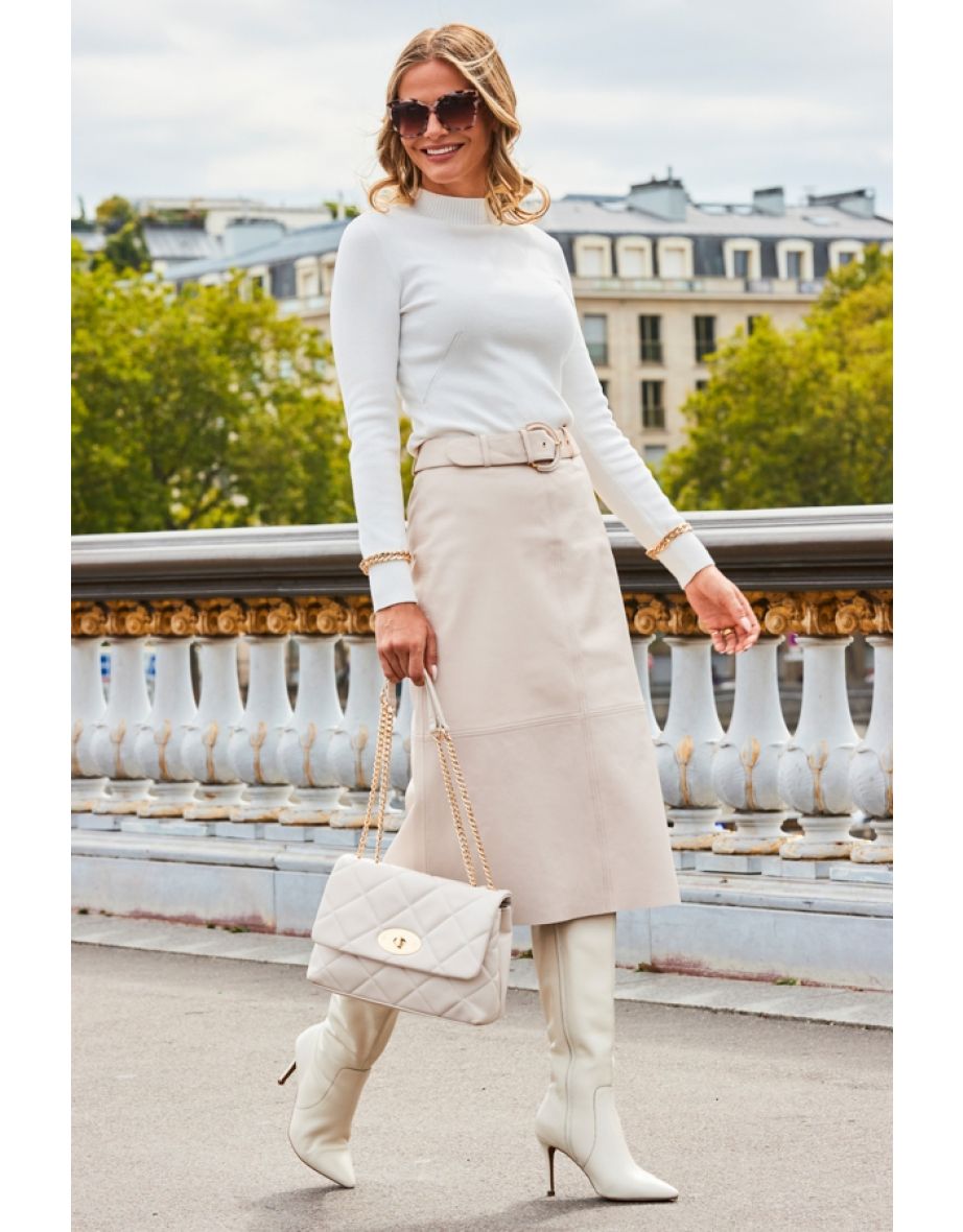 Leather a line midi skirt deals