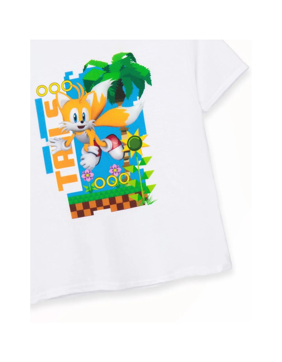 Sonic The Hedgehog Childrens/Kids Tails Short-Sleeved T-Shirt - White - 3