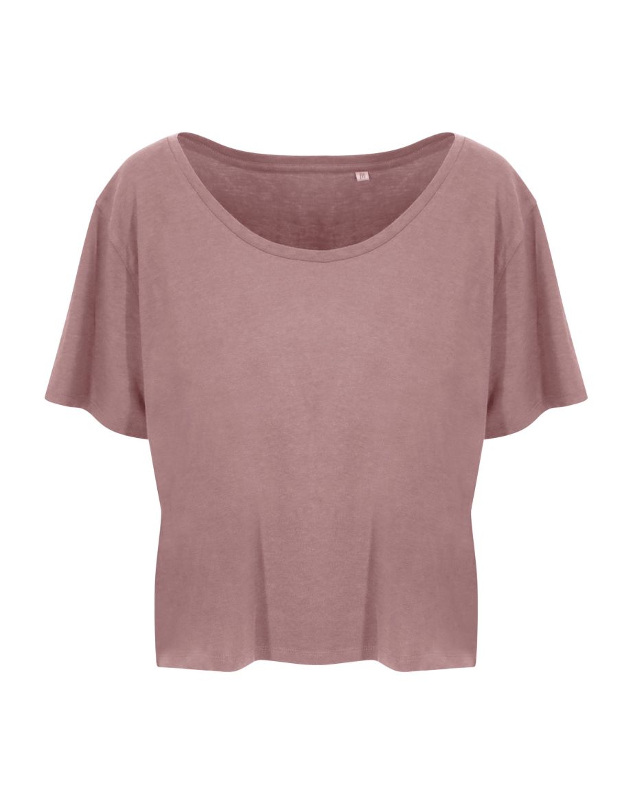 Ecologie Womens/Laides Daintree EcoViscose Cropped T-Shirt - Dusty Pink