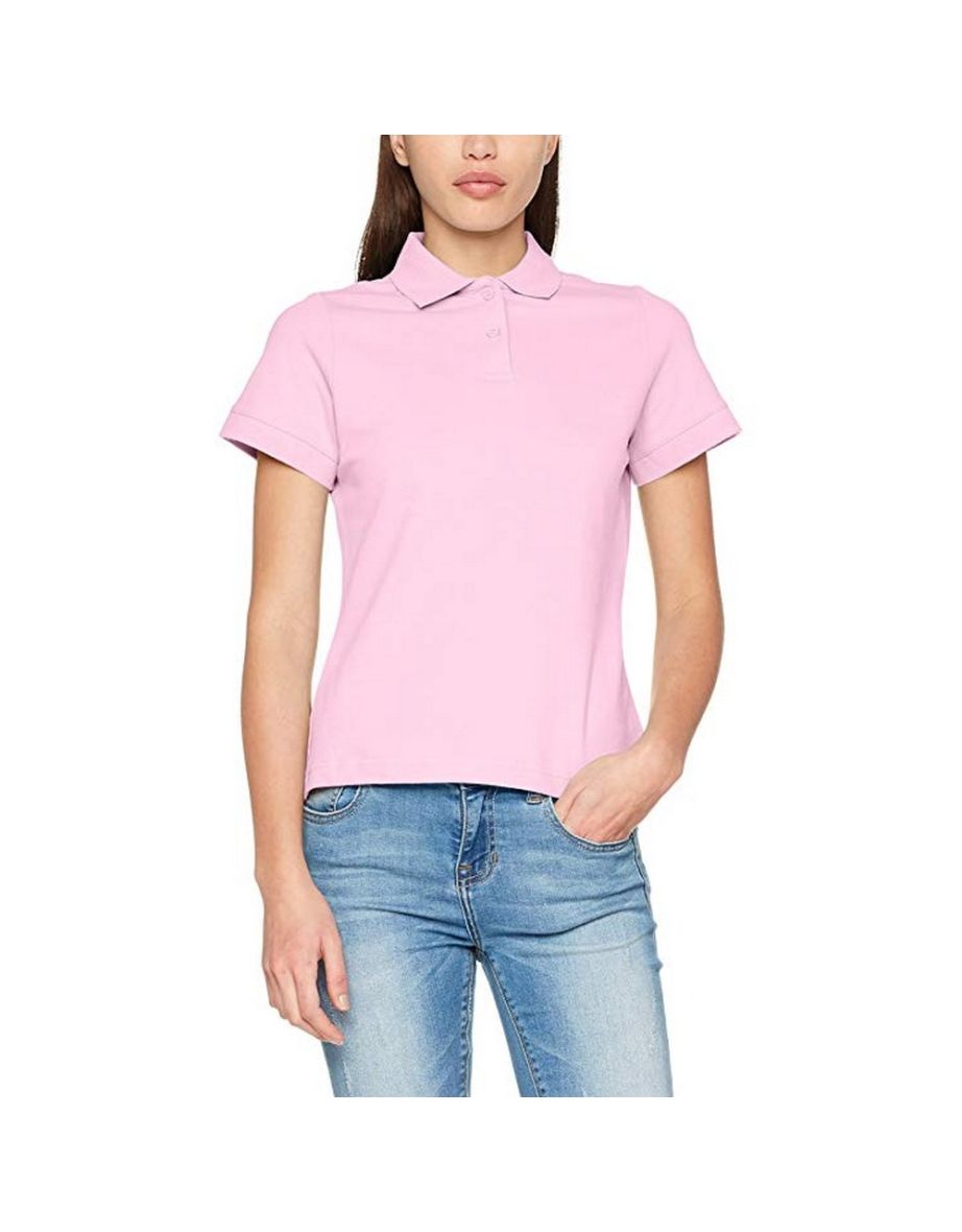 Fruit Of The Loom Ladies Lady-Fit Premium Short Sleeve Polo Shirt - Light Pink - 2