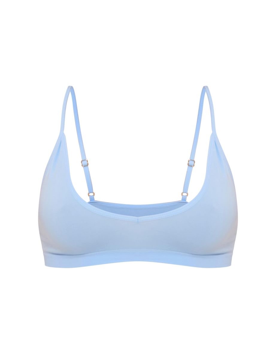 Pastel Blue Triangle Jersey Bralette - 3