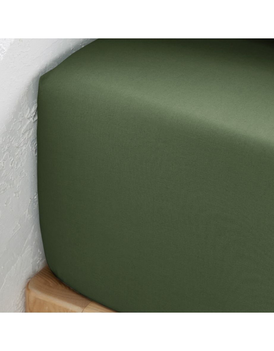 Scenario 30cm High 100% Cotton Percale 200 Thread Count Fitted Sheet - 2