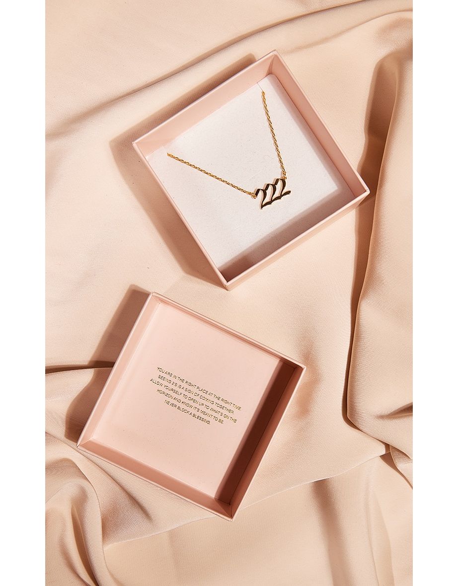 Real Gold Plated 222 Angel Number Necklace - 3