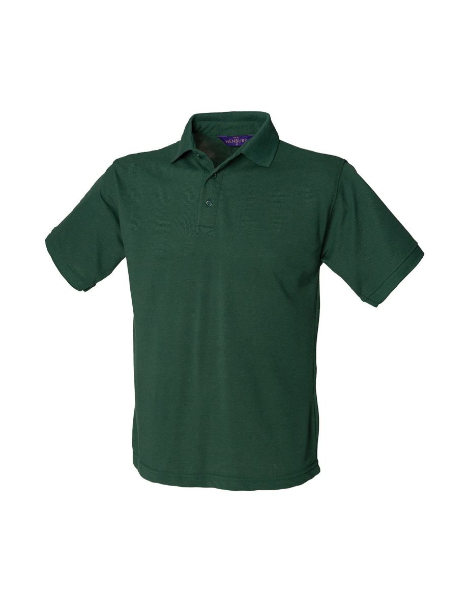 Henbury Mens Polycotton Heavy Polo Shirt - Bottle Green