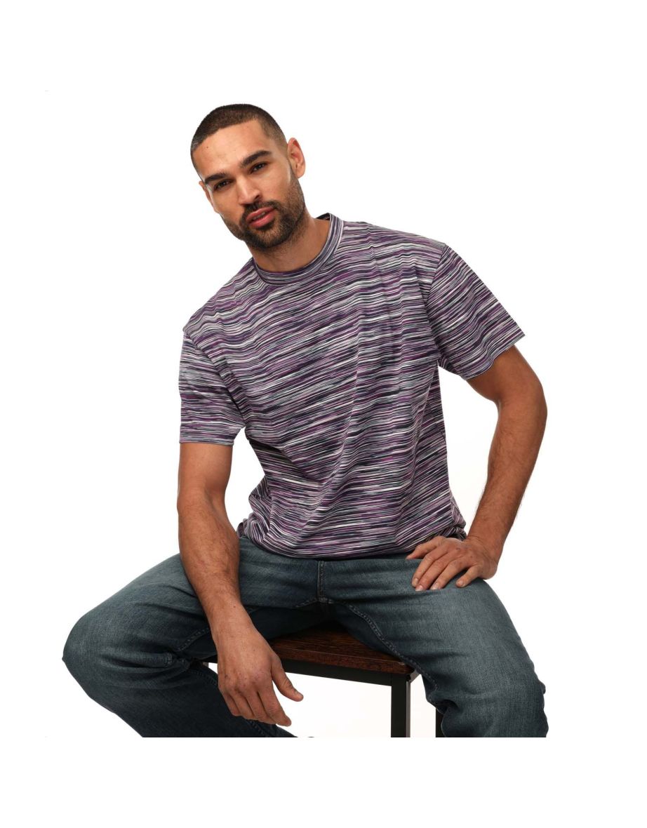 Men's Missoni Space Dye T-Shirt in Purple - 3