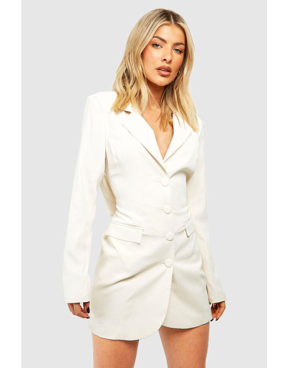 Cream fitted blazer sale