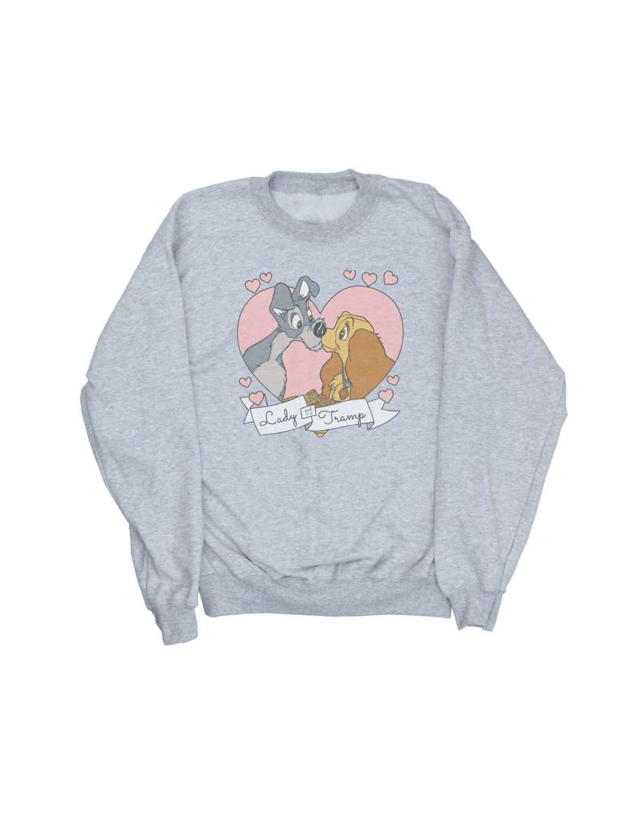 Disney Womens/Ladies Lady And The Tramp Love Sweatshirt - Sports Grey - 1