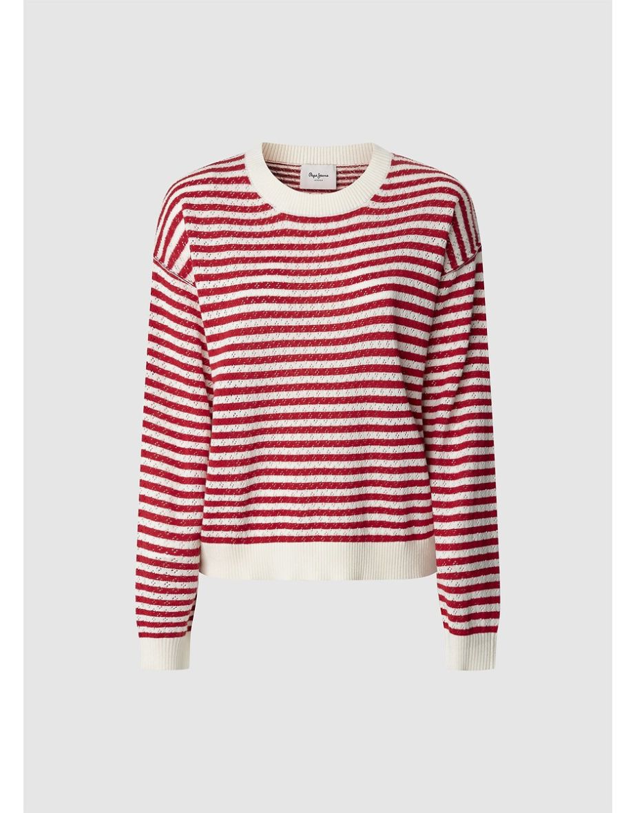 Striped Jumper/Sweater with Round Neck - 7