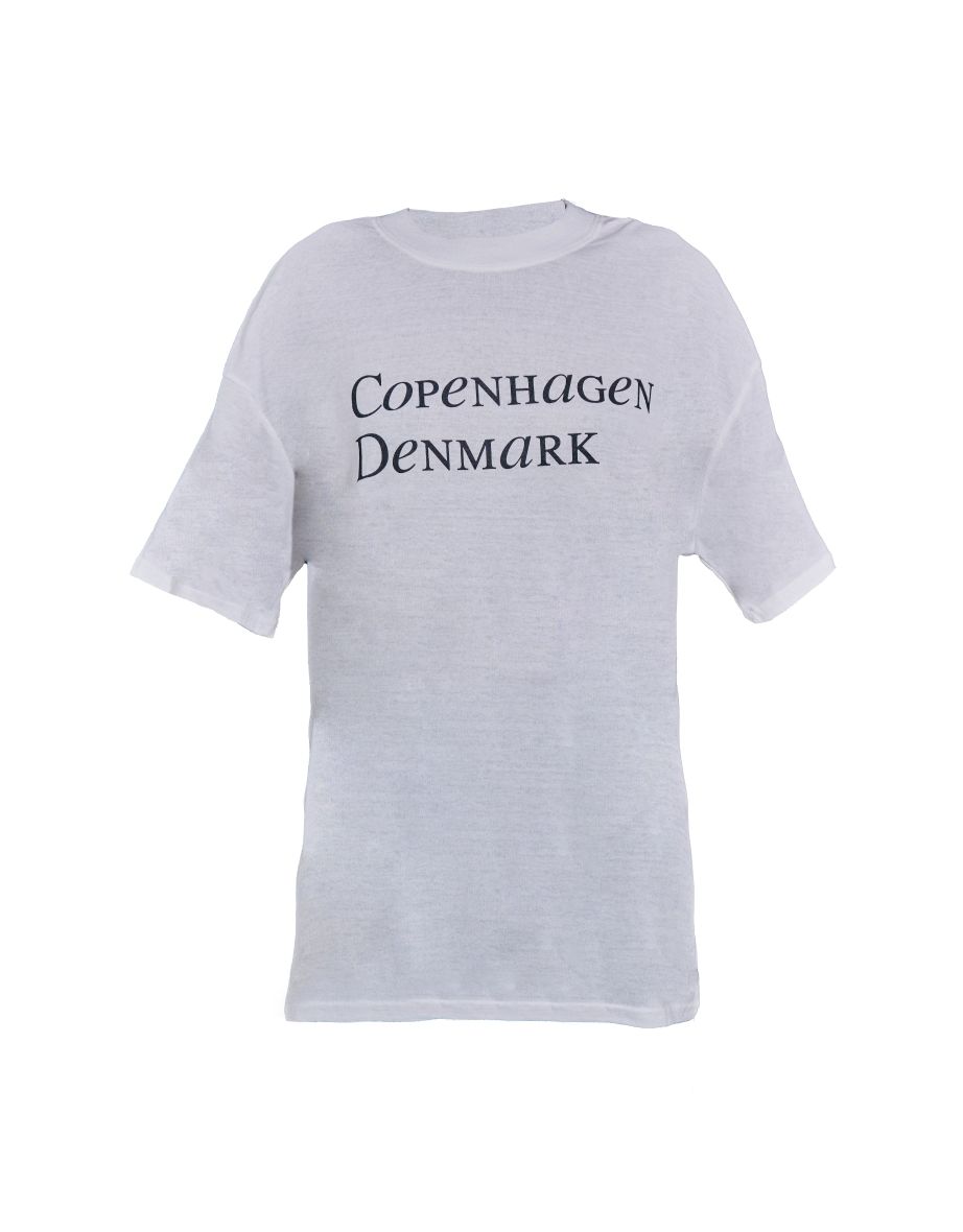 White Copenhagen Denmark Small Printed T Shirt - 4