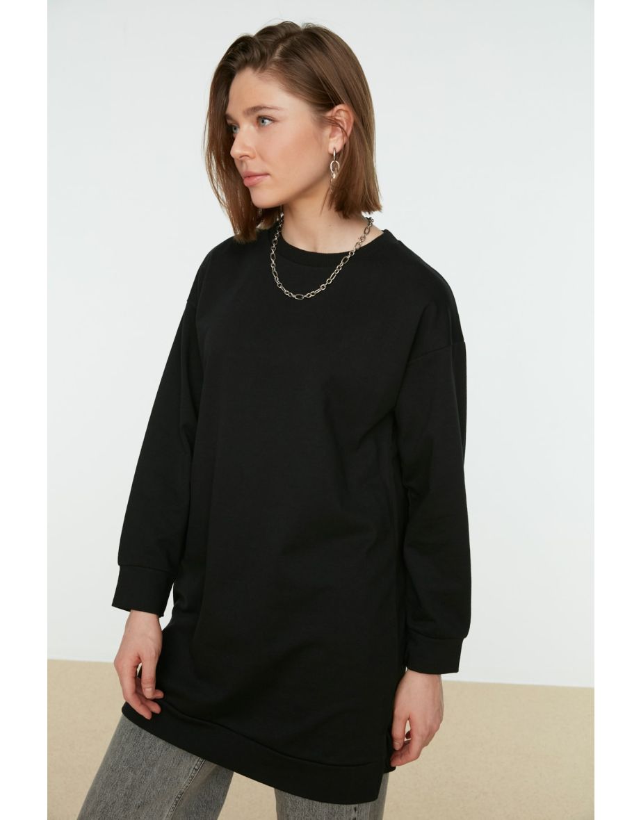 Sweatshirt - Black - Relaxed fit