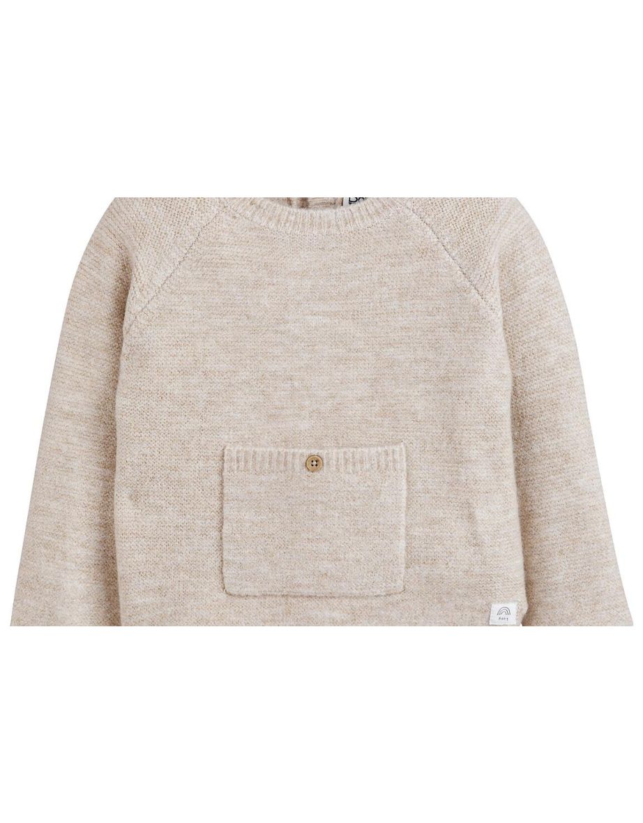 Brushed Knit Jumper/Sweater with Front Pocket - 3