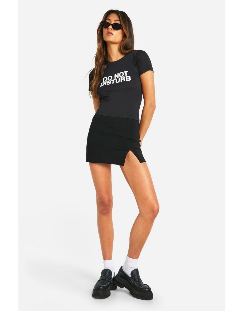 Do Not Disturb Print Baby T-shirt - black