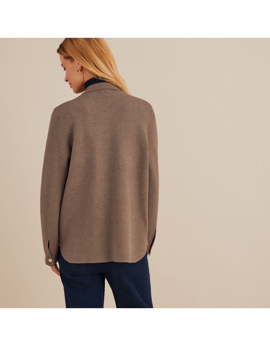 Knitted Long Sleeve Shacket - 4