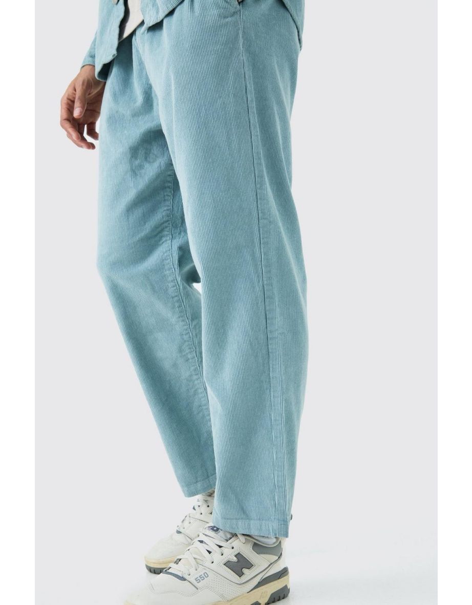 Elastic Waist Skate Cord Trouser In Slate - slate - 2