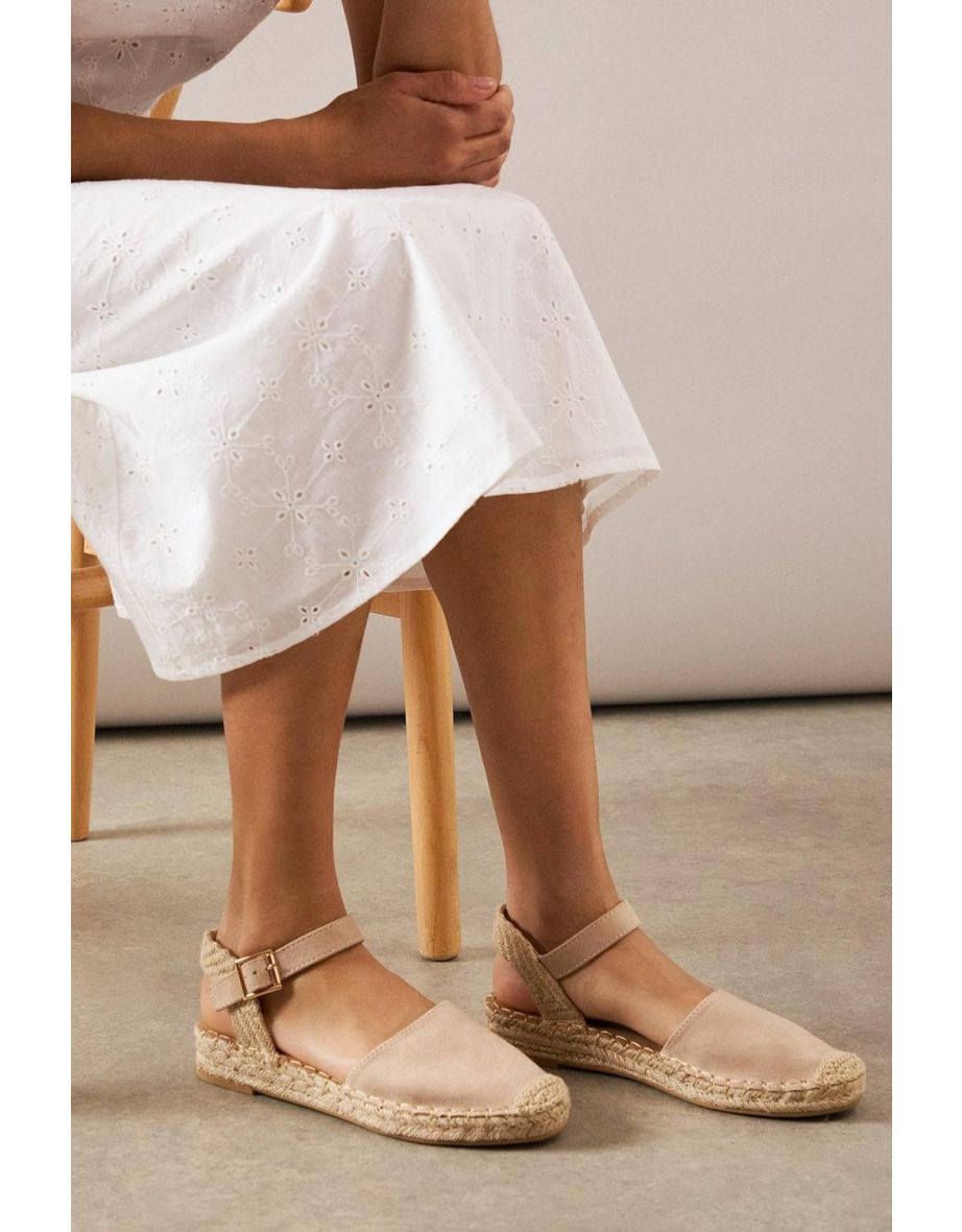 Sylrienne Faux Suede Closed Toe Espadrille Flat Shoes