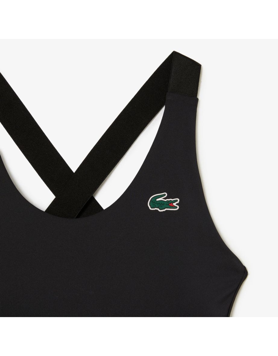 Women's Lacoste Sport Cross Strap Sports Bra in Black - 1