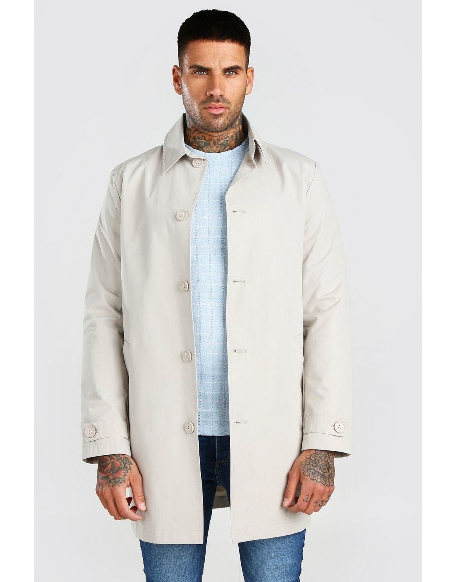Single Breasted Twill Mac - stone - 2