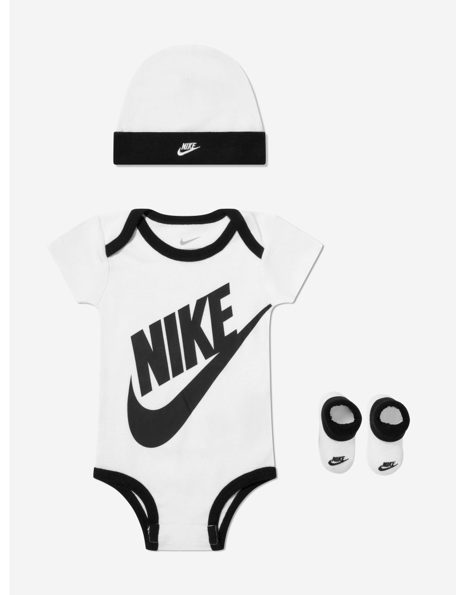 Baby Boys Futura Logo Box Bodysuit Set in White
