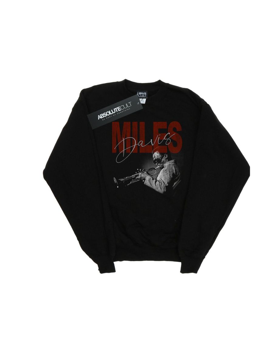 Miles Davis Boys Distressed Photo Sweatshirt - Black