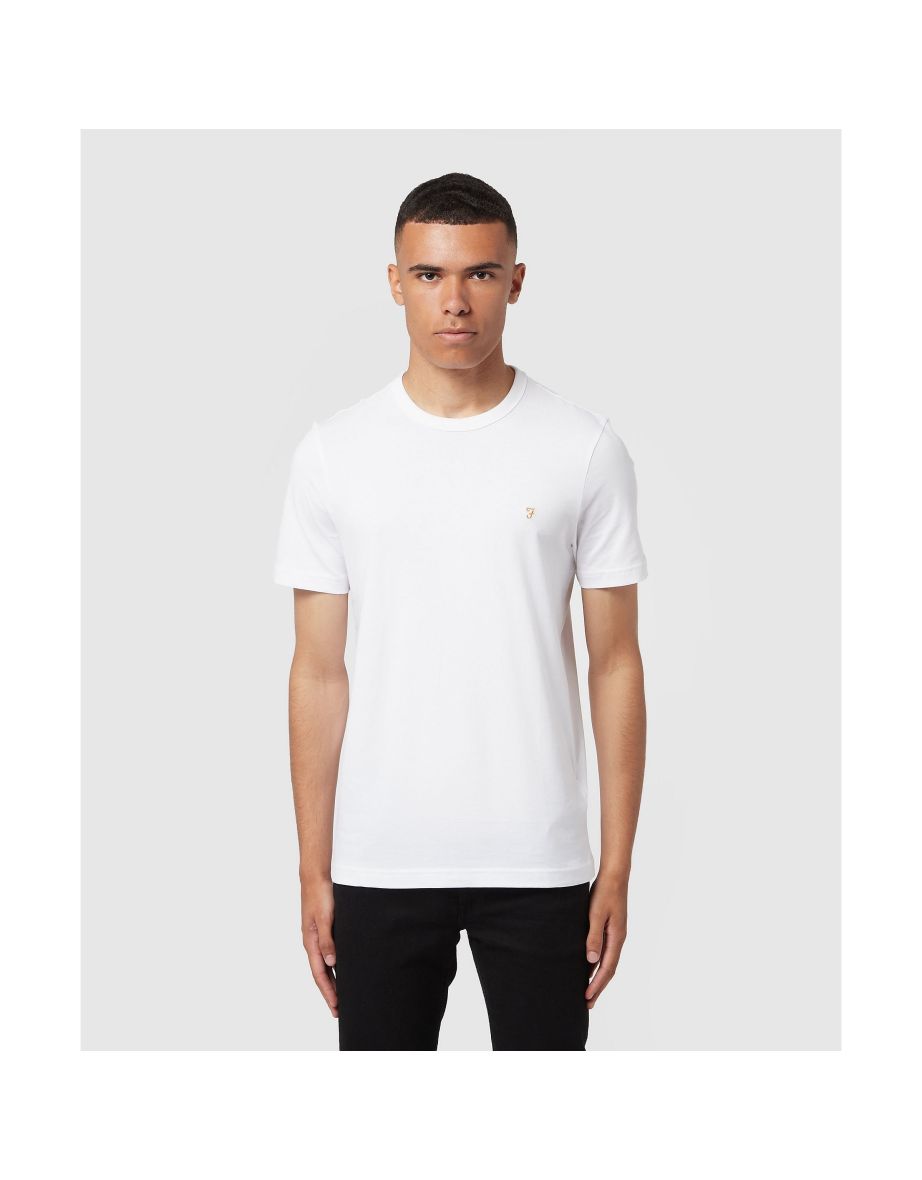 Men's Farah Danny Slim Fit Organic Cotton T-Shirt in White