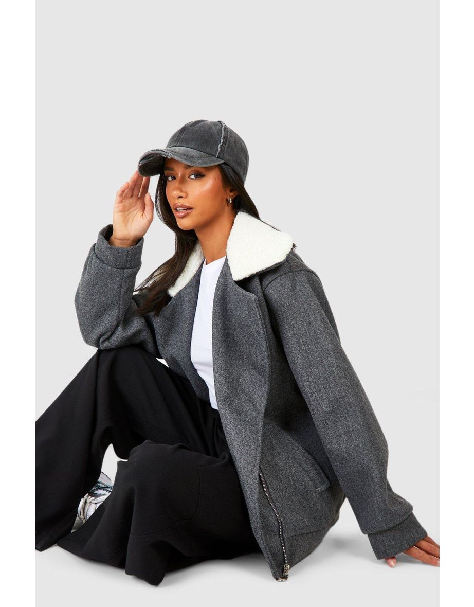 Grey aviator jacket womens shop