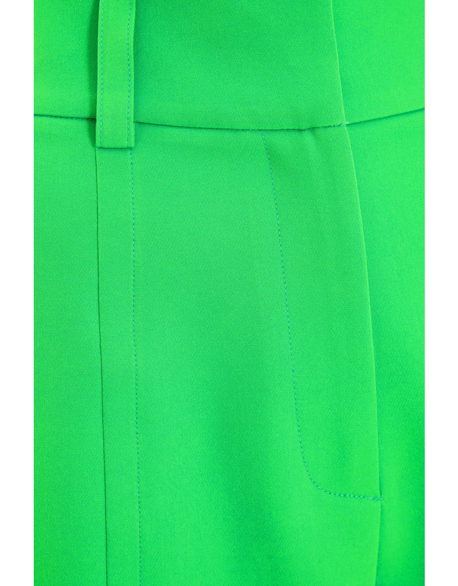 Bright Green High Waist Tailored Shorts - 5