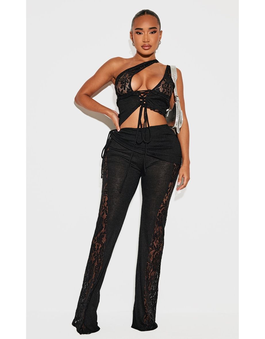 Shape Black Lace Up Bralet Top