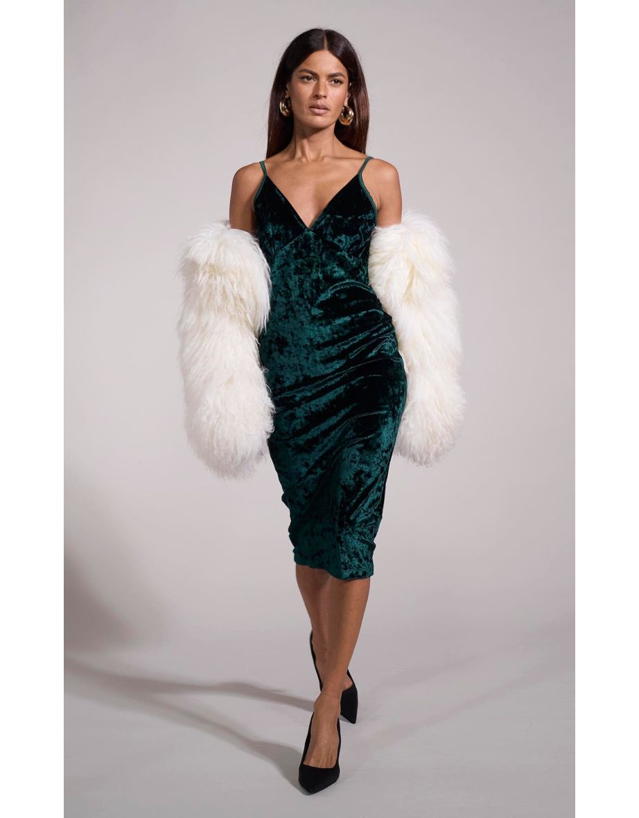 Cici Midi Cami Dress In Pine Green