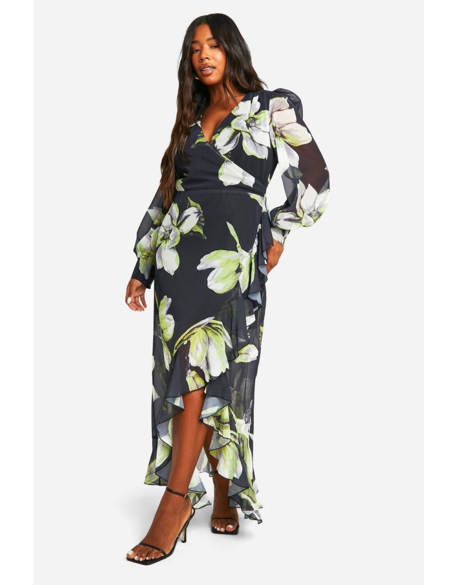 Ruffle wrap maxi dress on sale