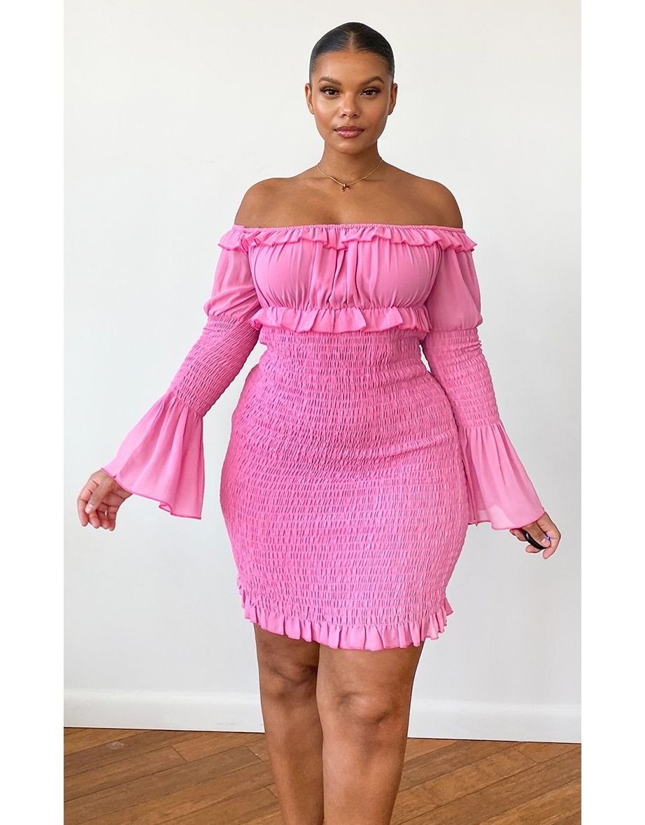 Shirred bodycon dress shop