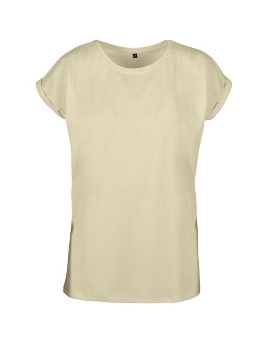 Womens/Ladies Extended Shoulder T-Shirt - Soft Yellow