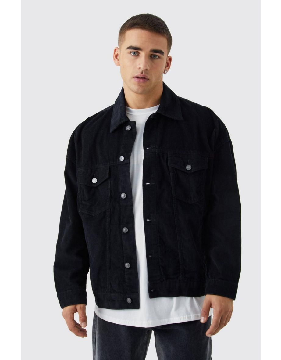 Oversized black hot sale cord jacket