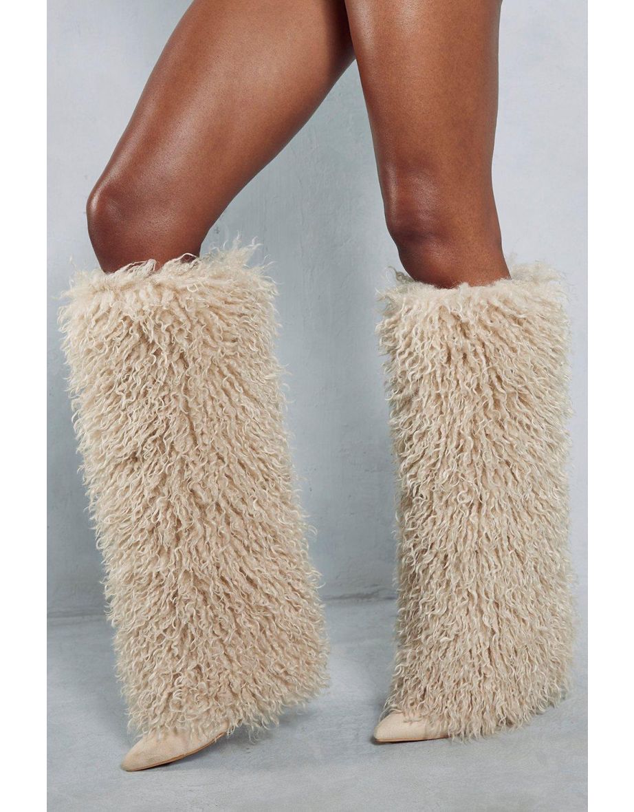 Knee High Faux Fur Yeti Boots - 3